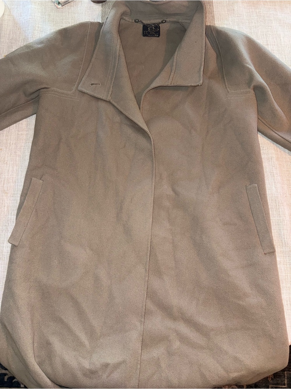 Vintage Rosé Made in Italy Taupe Beige Blazer Jacket Size 42 Chain Detail